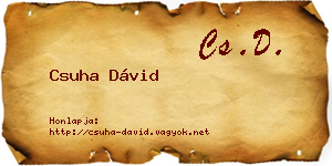 Csuha Dávid névjegykártya